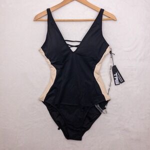 TA3 Plungey Contour One Piece Swimsuit Womens M Regular/Long Black Oat Shaping